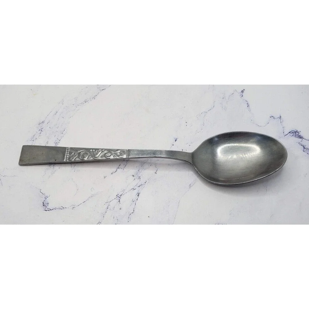 Rosko Lady Helen Stainless Flatware Floral Handle Set of 2 Soup Spoons